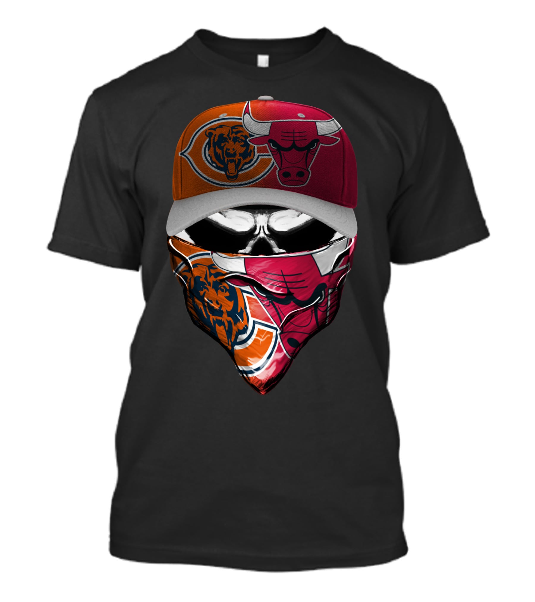 Chicago Bears Bulls Fan Mask Hat T-Shirt