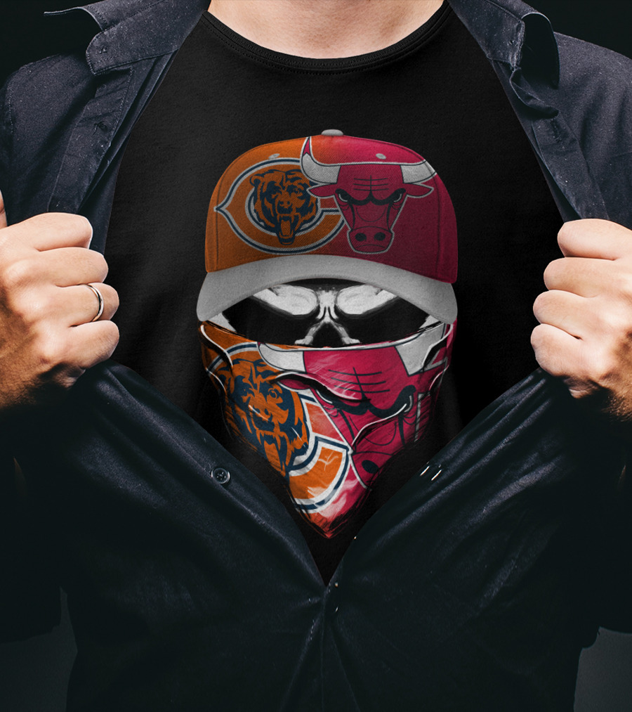 Chicago Bears Bulls Fan Mask Hat T-Shirt