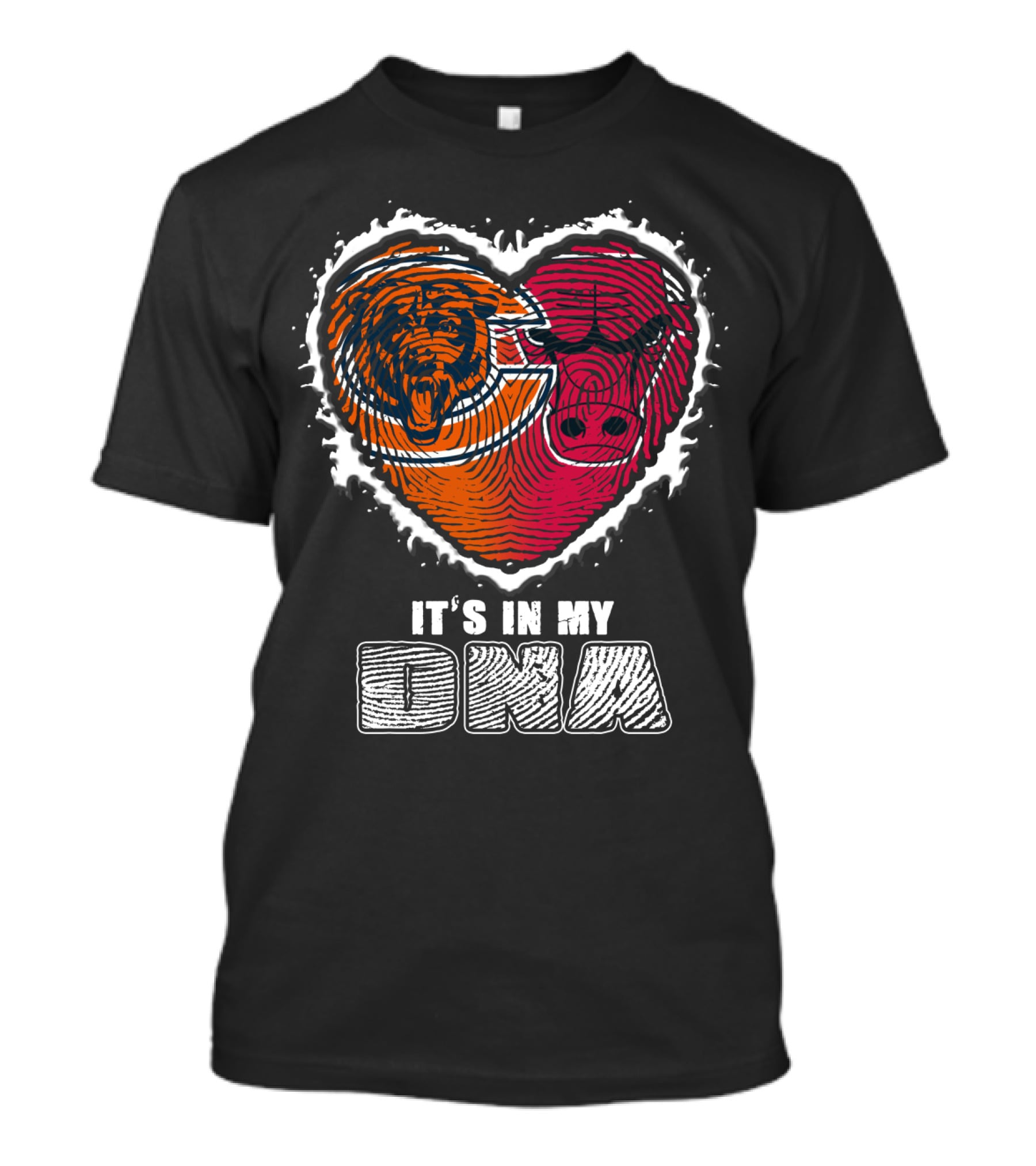 It's In My Dna Bears And Bulls Heart T-Shirt