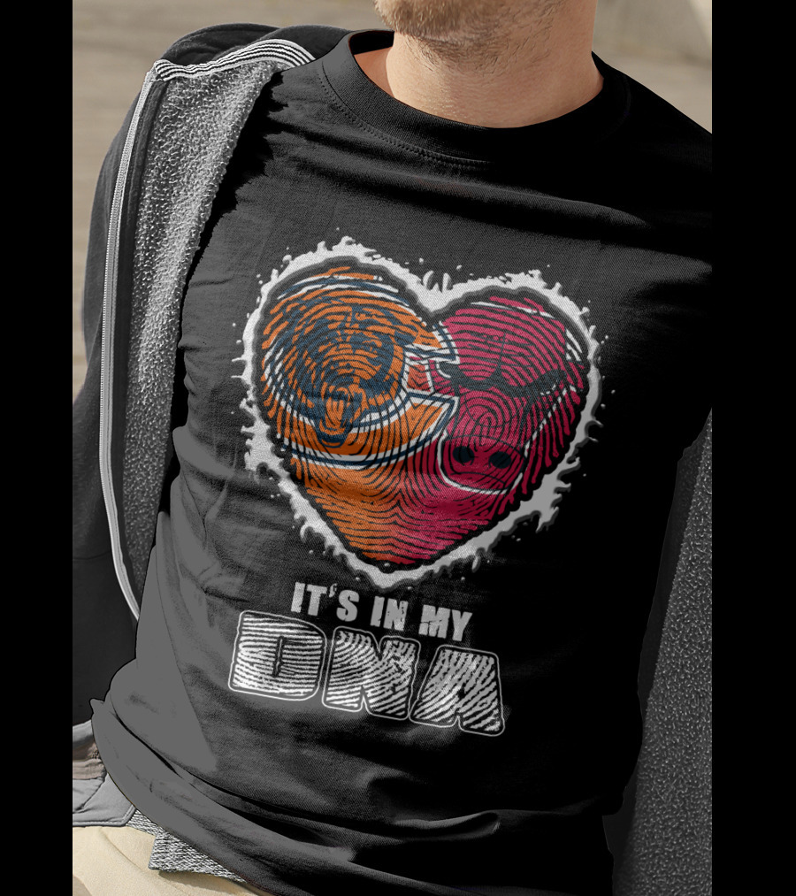 It's In My Dna Bears And Bulls Heart T-Shirt