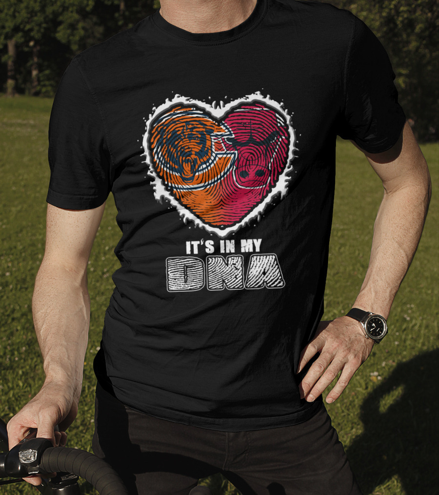 It's In My Dna Bears And Bulls Heart T-Shirt