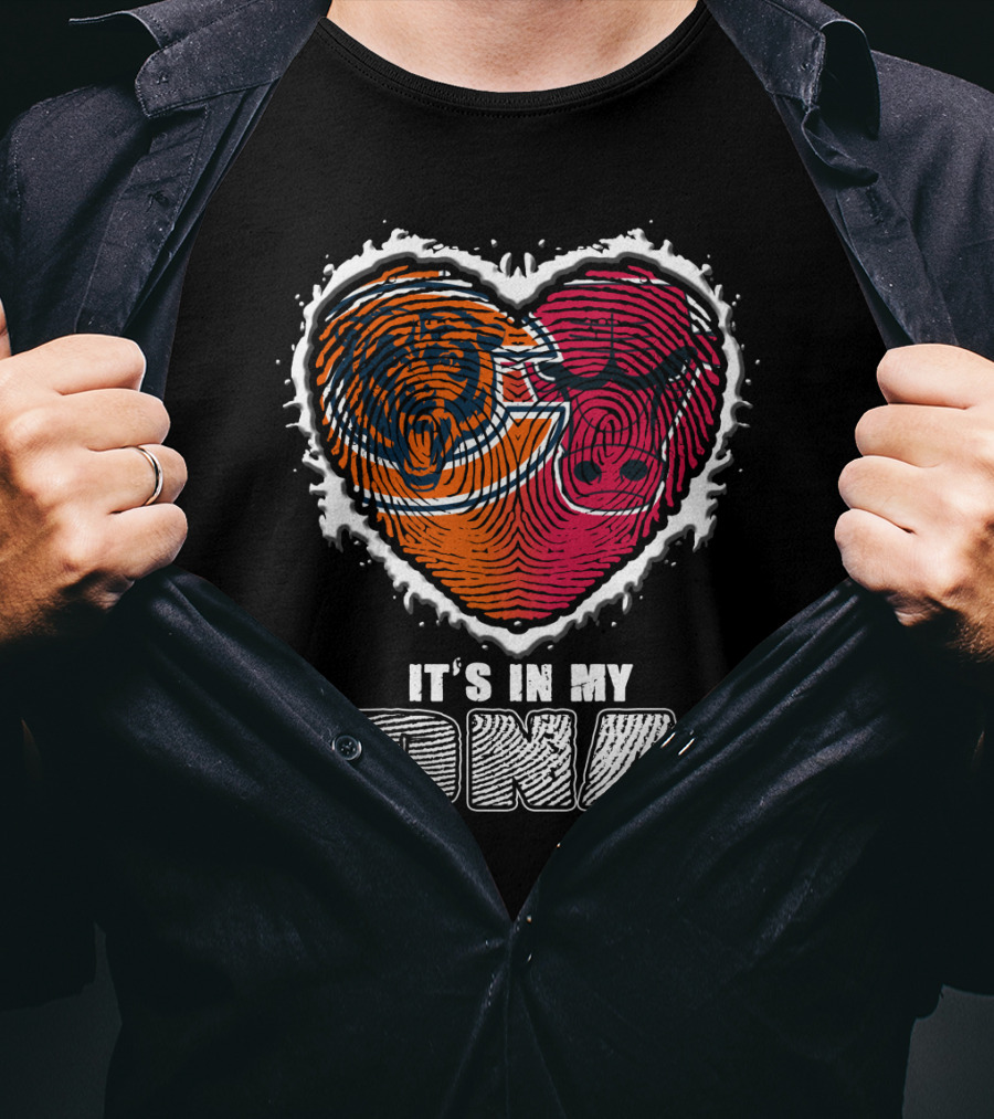 It's In My Dna Bears And Bulls Heart T-Shirt
