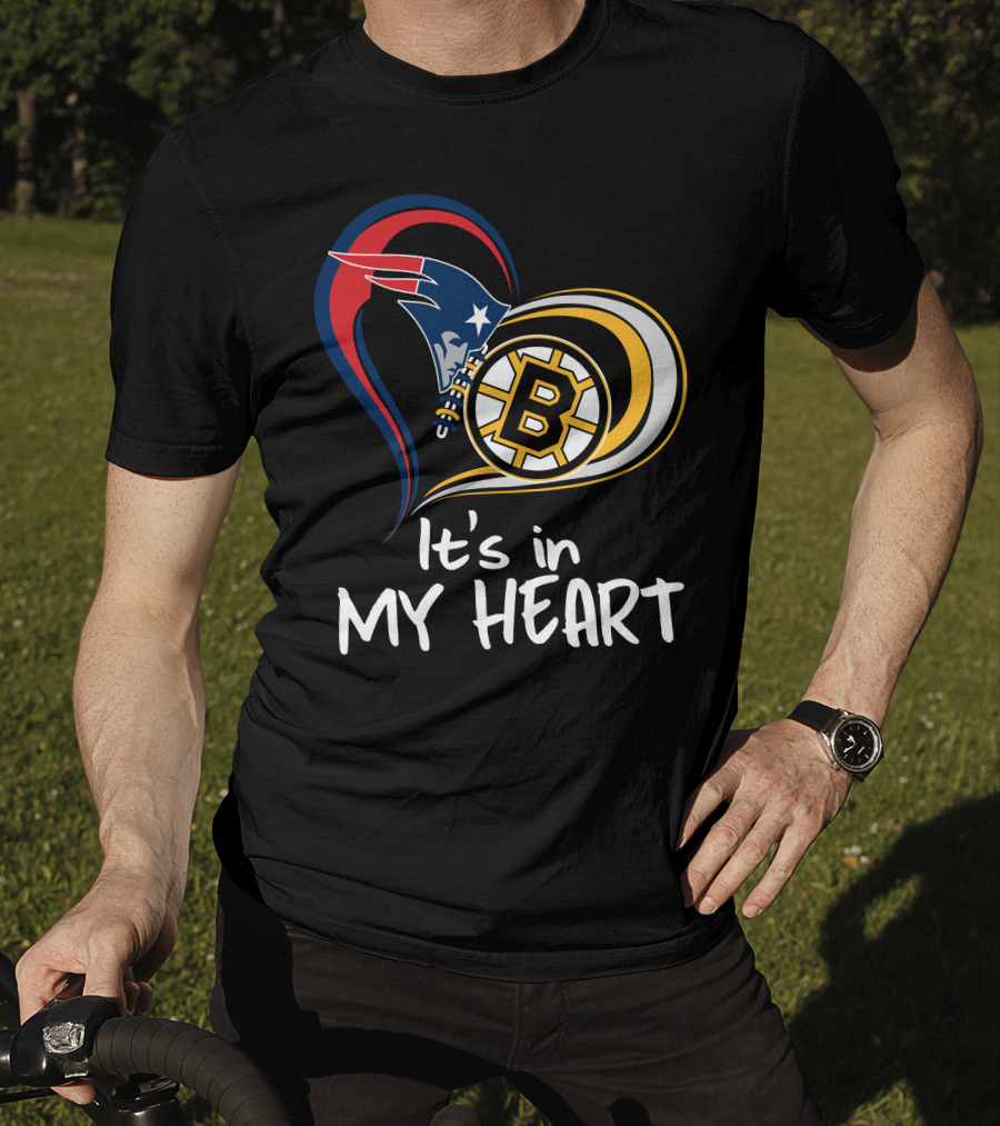 It's In My Heart Patriots Bruins T-Shirt