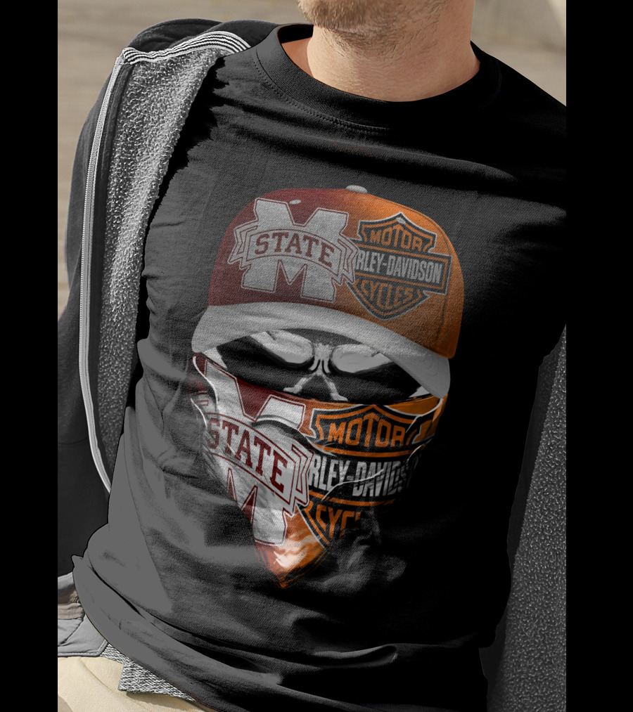 Mississippi State Bulldogs Harley Davidson Motorcycles T-Shirt