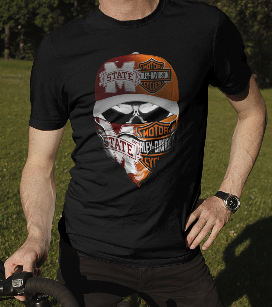 Mississippi State Bulldogs Harley Davidson Motorcycles T-Shirt