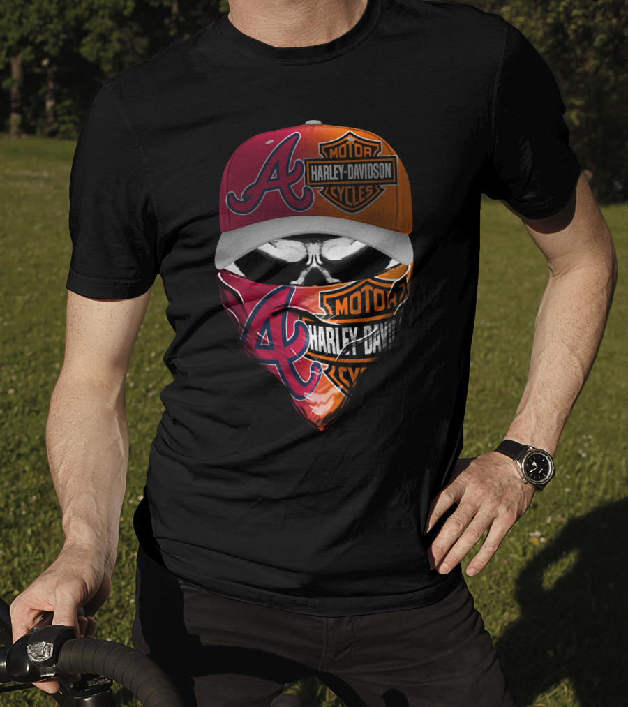Atlanta Braves Harley Davidson Mask Fusion T-Shirt