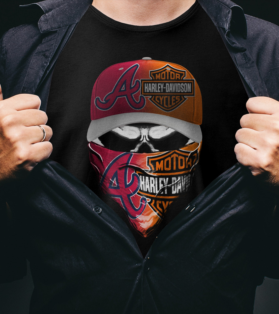 Atlanta Braves Harley Davidson Mask Fusion T-Shirt