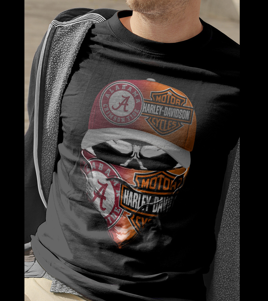 Alabama Crimson Tide Harley Davidson Motorcycles T-Shirt
