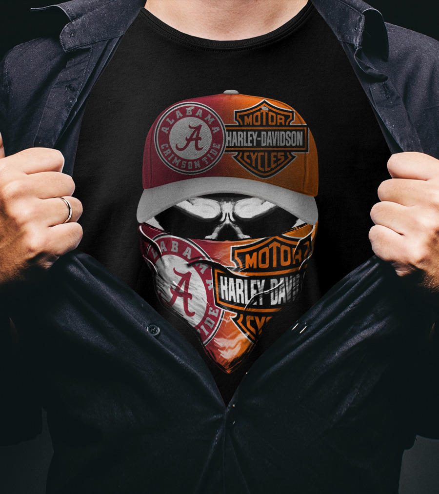 Alabama Crimson Tide Harley Davidson Motorcycles T-Shirt