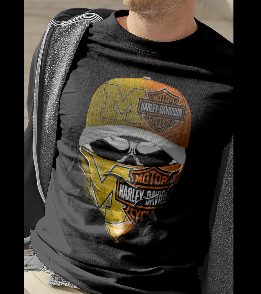 M Harley Davidson Motor Cycles Skull Mask T-Shirt