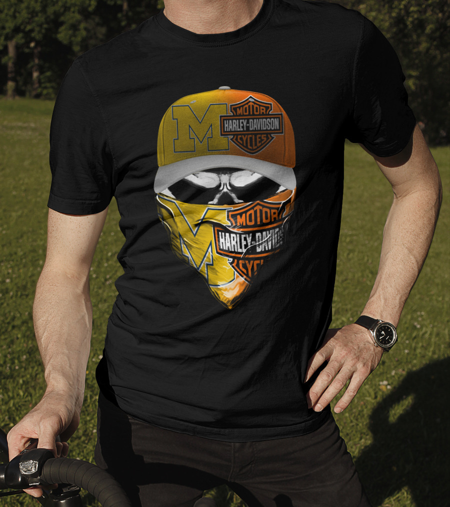 M Harley Davidson Motor Cycles Skull Mask T-Shirt