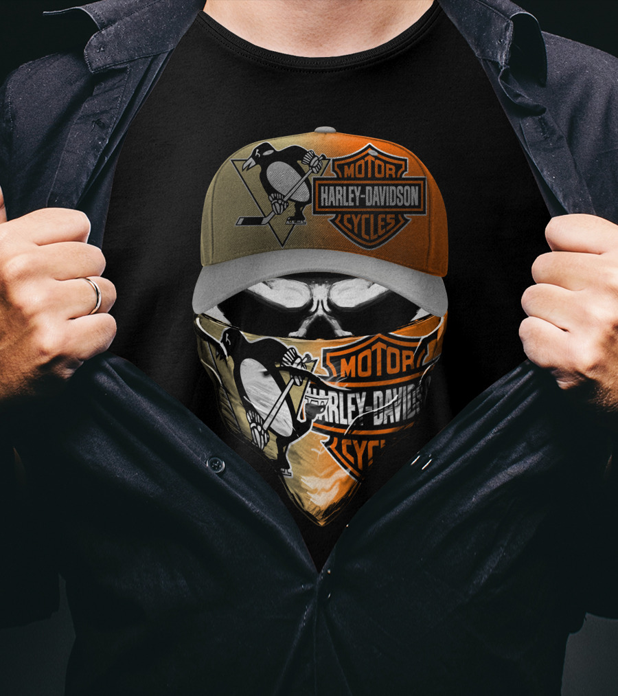 Pittsburgh Penguins Harley Davidson Motorcycles T-Shirt