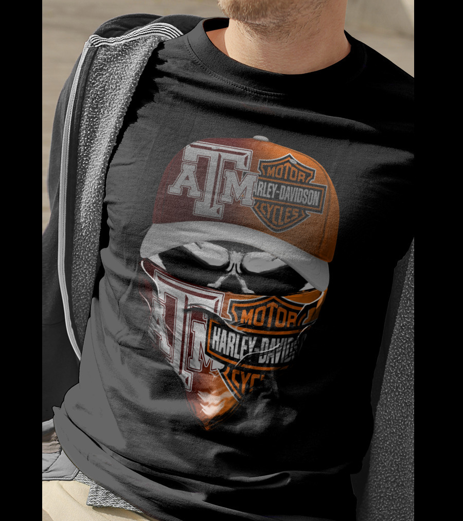 Texas A&M Harley Davidson Bandana And Cap T-Shirt