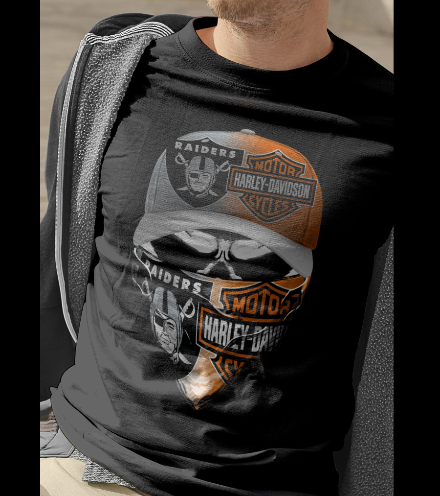Raiders Harley Davidson Collaboration Mask And Hat 25Hl T-Shirt