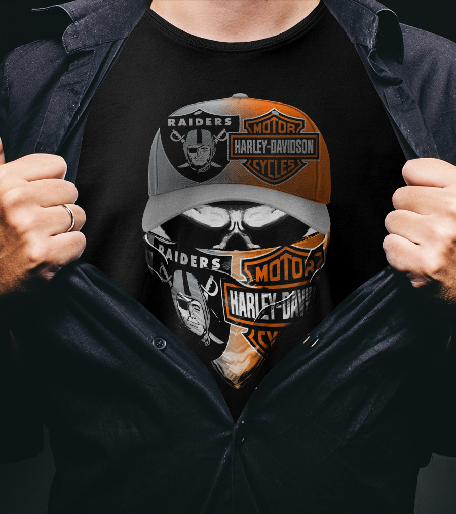 Raiders Harley Davidson Collaboration Mask And Hat 25Hl T-Shirt