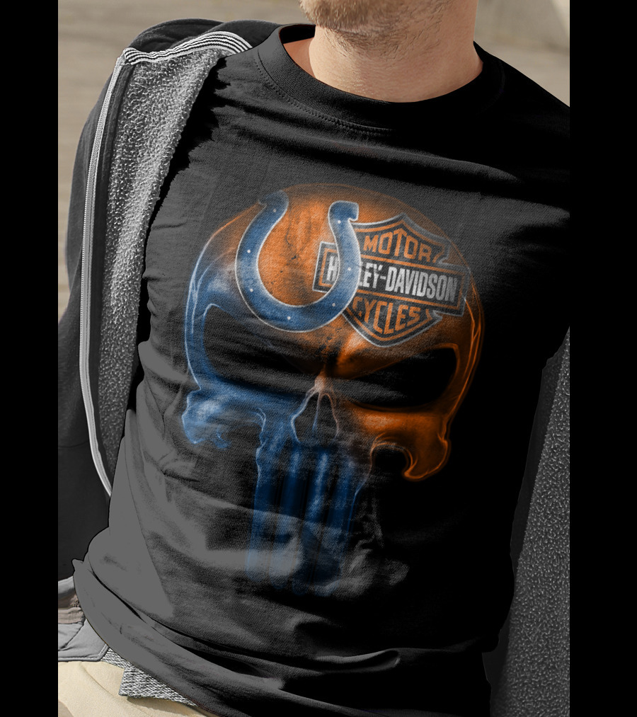 Harley Davidson Indianapolis Colts Skull T-Shirt