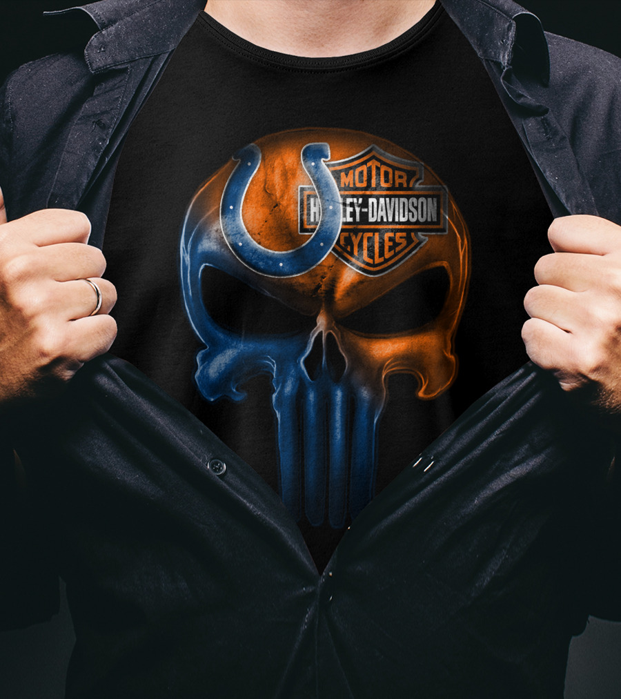 Harley Davidson Indianapolis Colts Skull T-Shirt