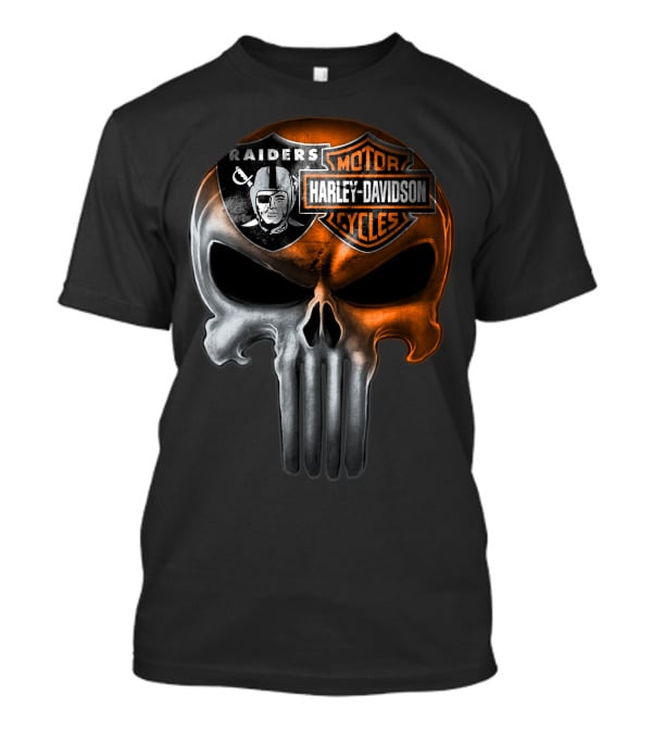 Raiders Harley Davidson Punisher Skull T-Shirt
