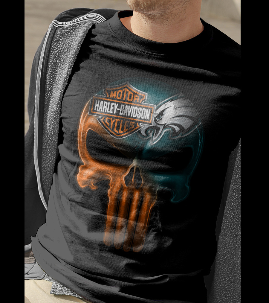 Harley Davidson Motor Cycles Eagles Skull T-Shirt