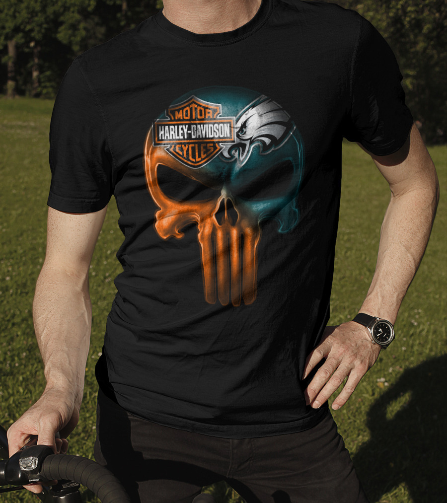 Harley Davidson Motor Cycles Eagles Skull T-Shirt