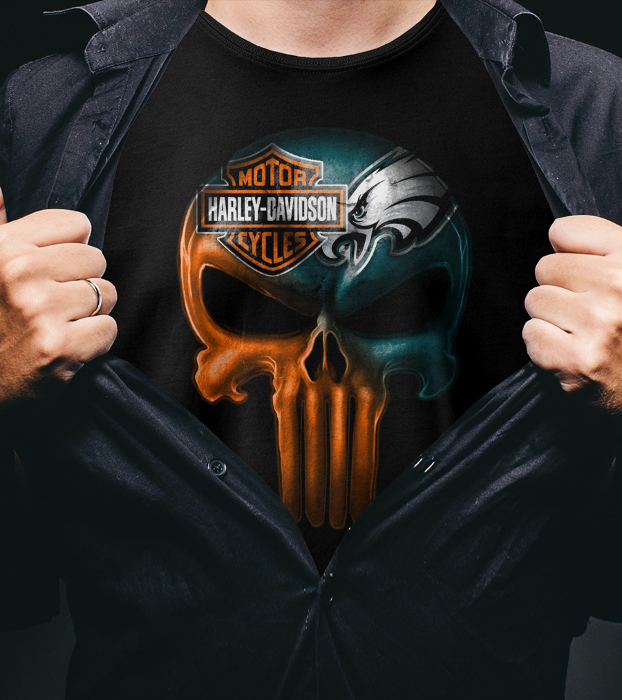 Harley Davidson Motor Cycles Eagles Skull T-Shirt