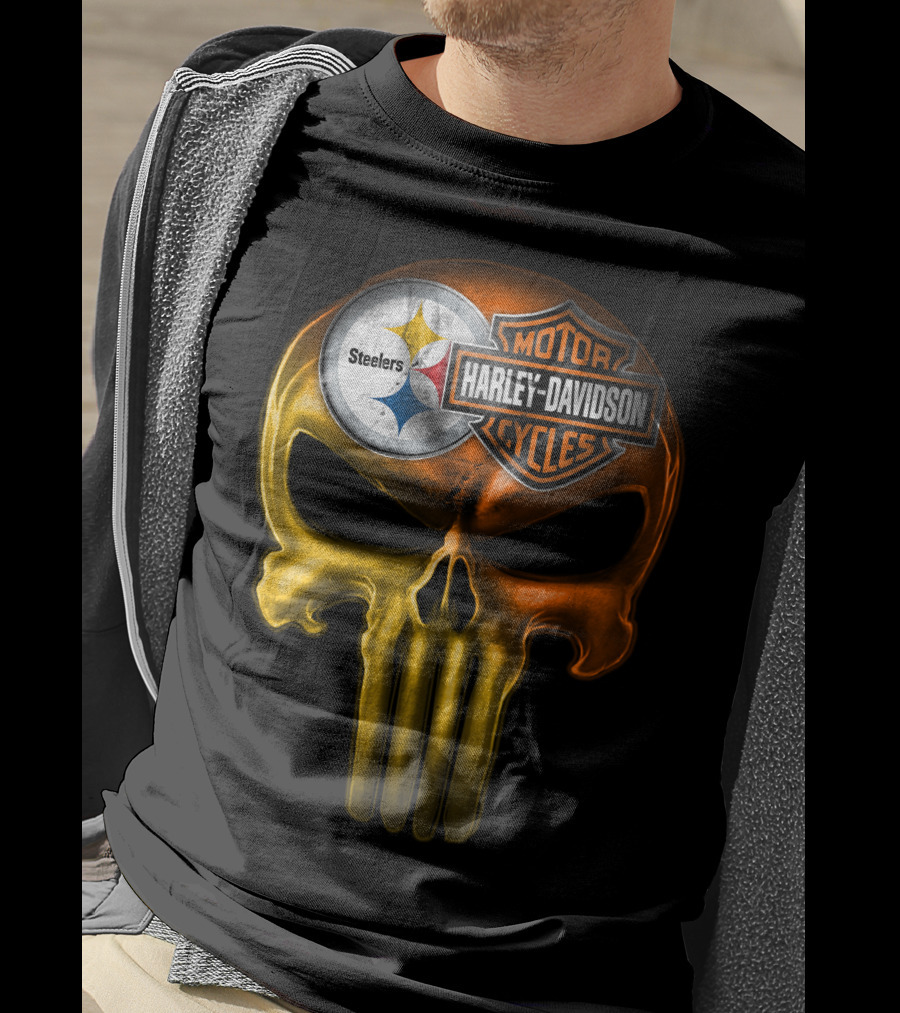 Steelers Harley Davidson Skull 27Hl T-Shirt
