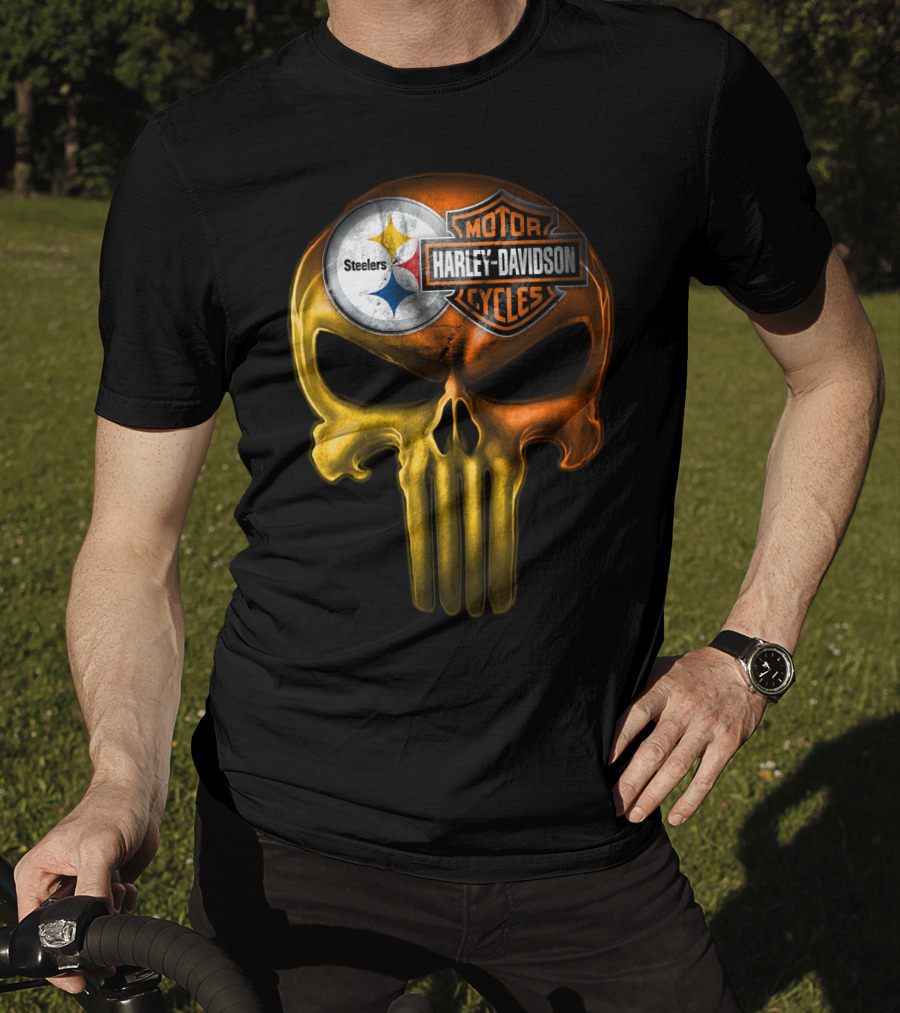 Steelers Harley Davidson Skull 27Hl T-Shirt