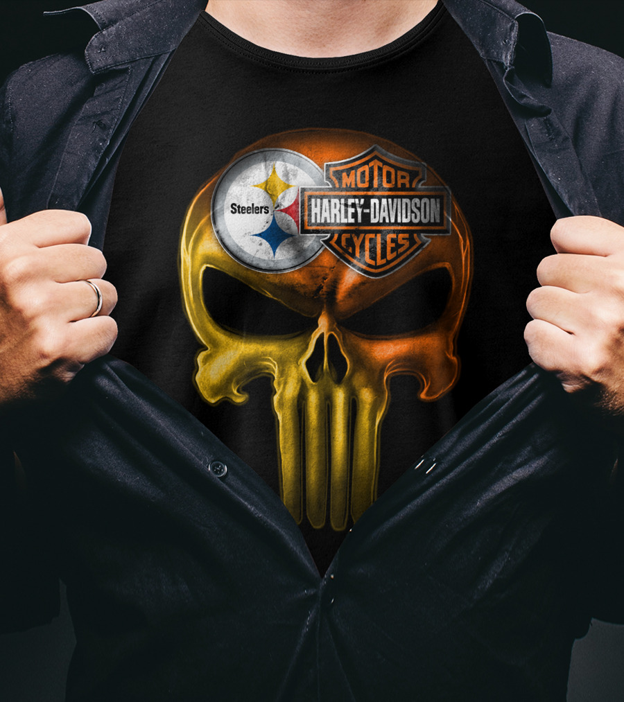 Steelers Harley Davidson Skull 27Hl T-Shirt
