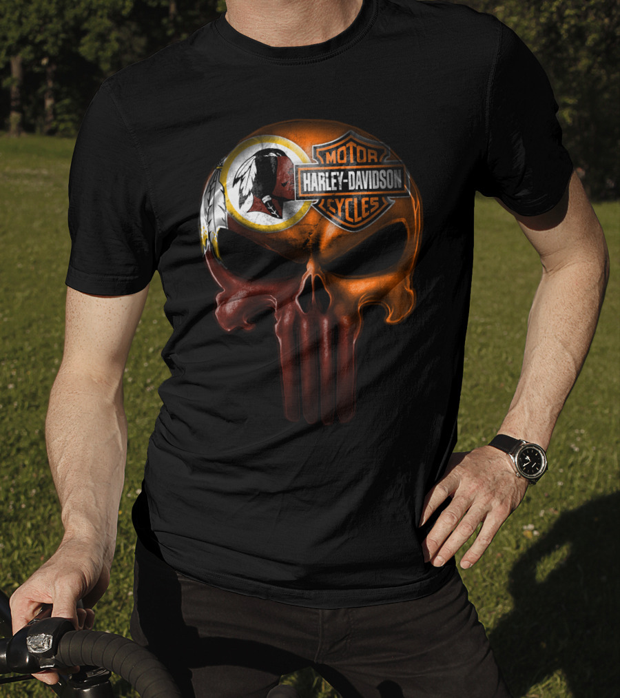 Harley Davidson Washington Football Crossover Skull T-Shirt