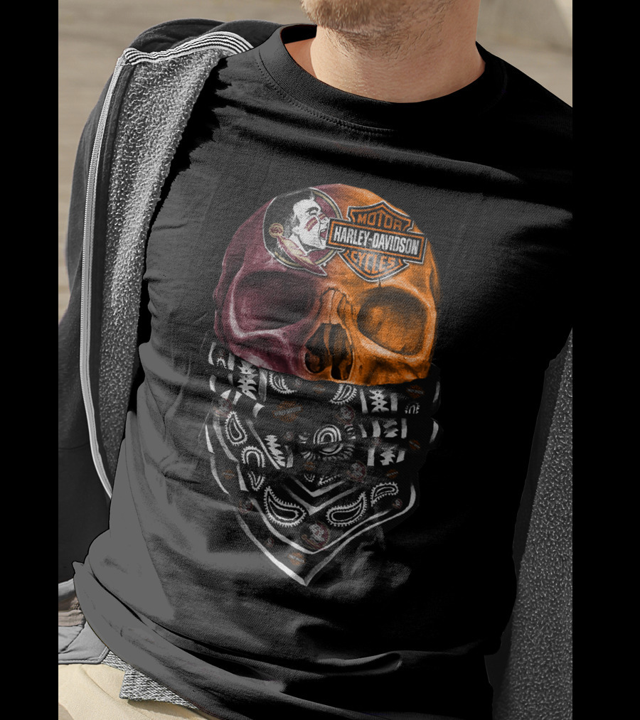 Harley Davidson Florida Seminoles Skull Bandana T-Shirt