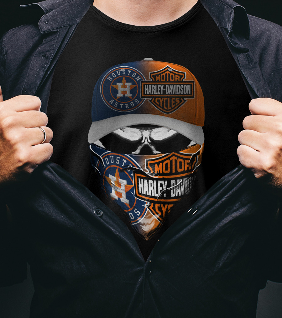 Houston Astros Harley Davidson Motorcycles T-Shirt