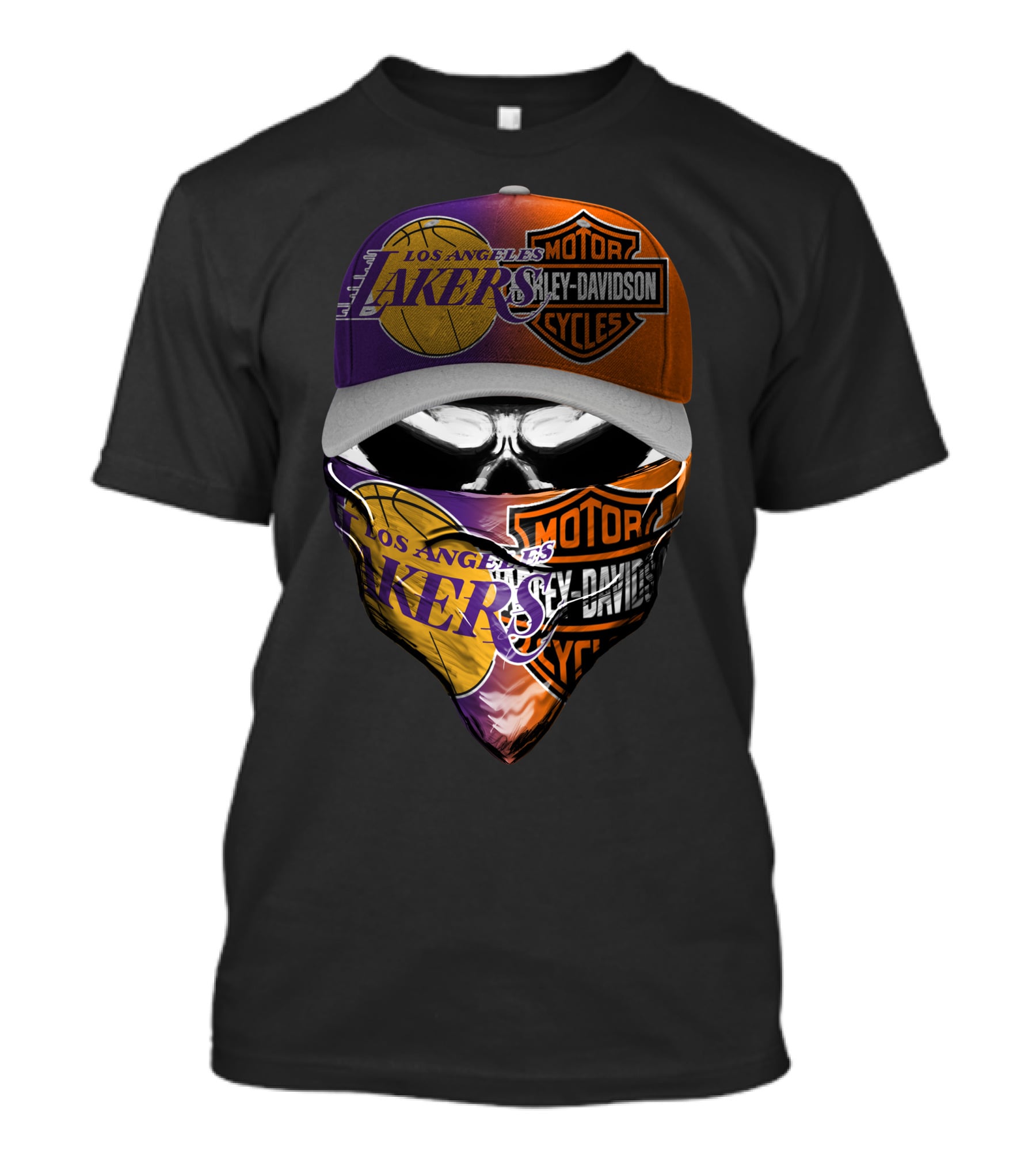 Los Angeles Lakers Harley Davidson Motorcycles Fusion T-Shirt