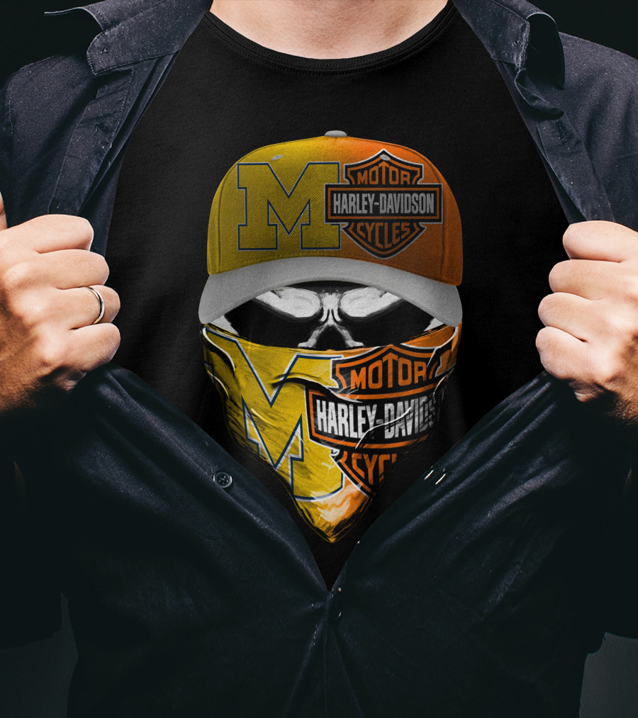 Harley Davidson Motor Cycles M Hat Bandana Dark Skull T-Shirt