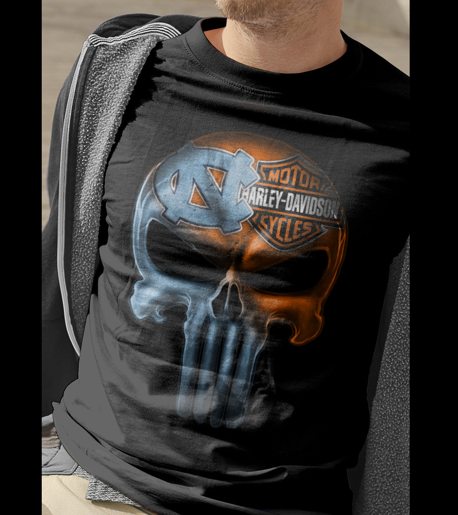 North Carolina Harley Davidson Punisher Skull T-Shirt