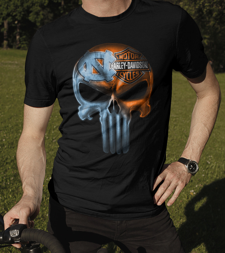 North Carolina Harley Davidson Punisher Skull T-Shirt