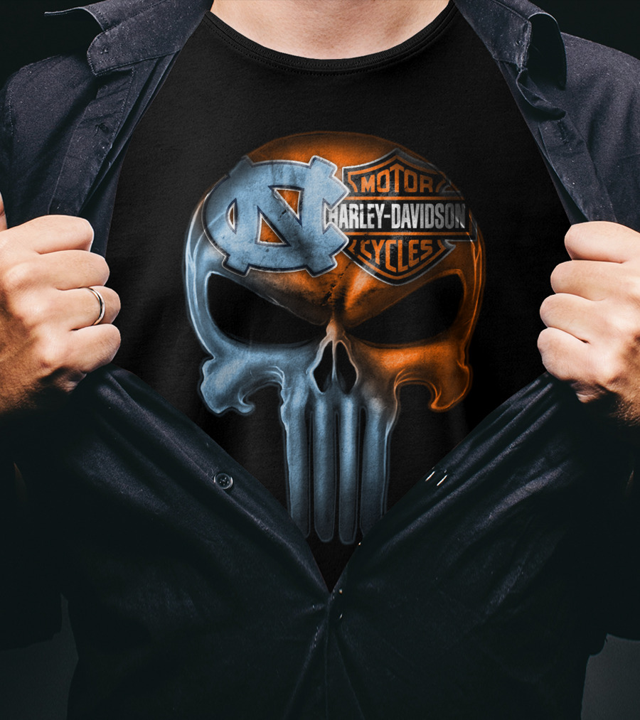 North Carolina Harley Davidson Punisher Skull T-Shirt