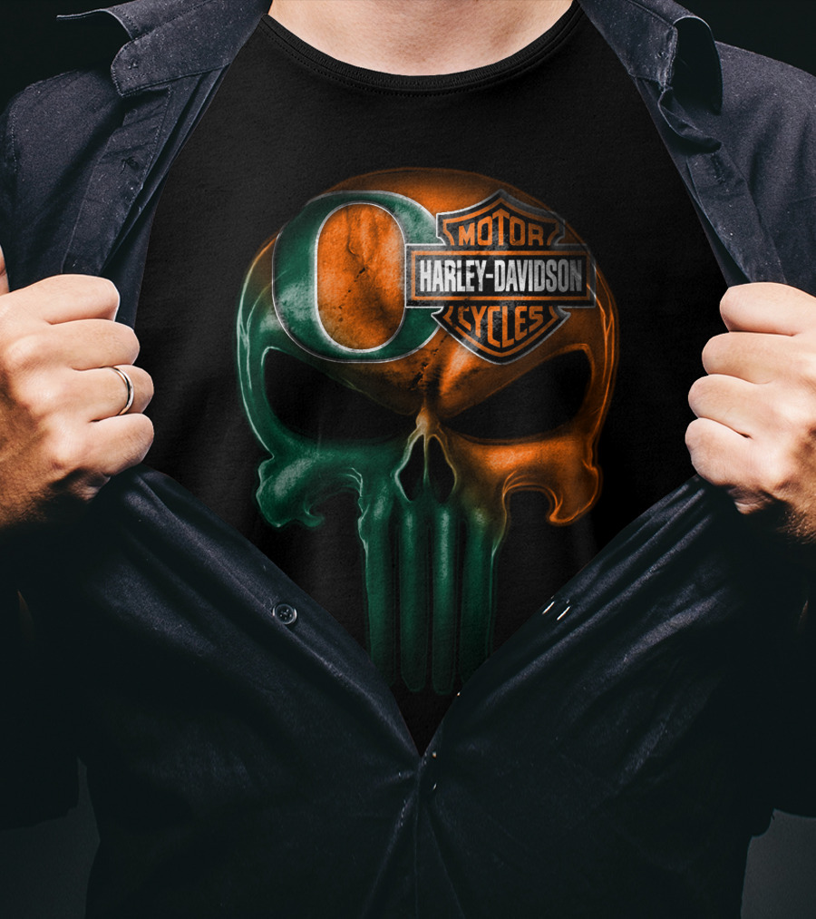 Oregon Harley Davidson Punisher Skull 35Ahl T-Shirt