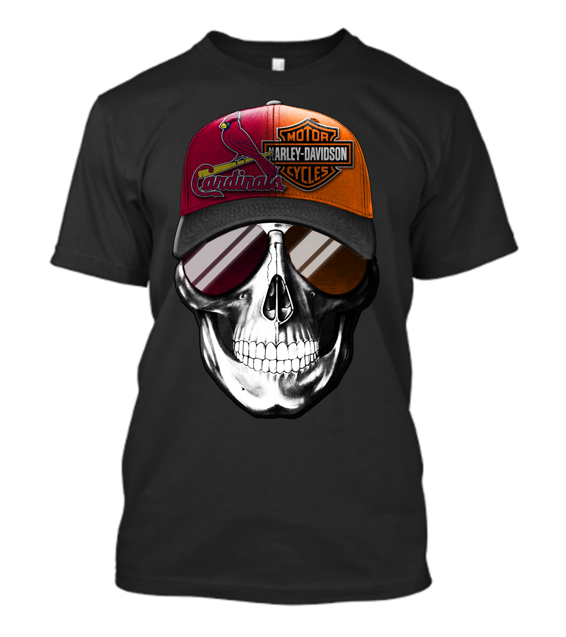Cardinals Harley Davidson Skull 38Ahl T-Shirt