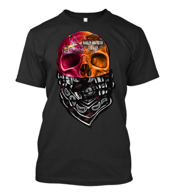 Cardinals Harley Davidson Skull Bandana T-Shirt
