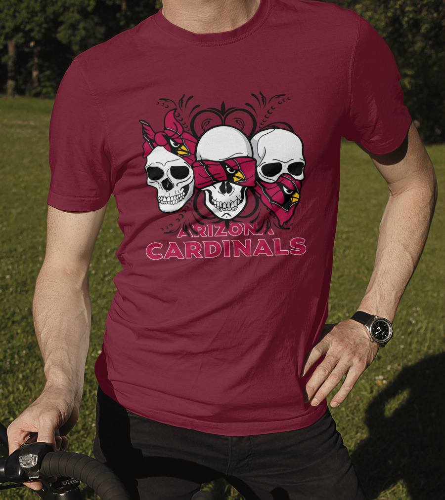 Arizona Cardinals Three Skulls T-Shirt