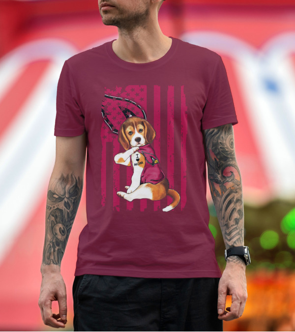 Premium T-Shirt: Beagle I Love Mom Arizona Cardinals USA Flag Stars T-Shirt Beagle I Love Mom Arizona Cardinals USA Flag Stars T-Shirt