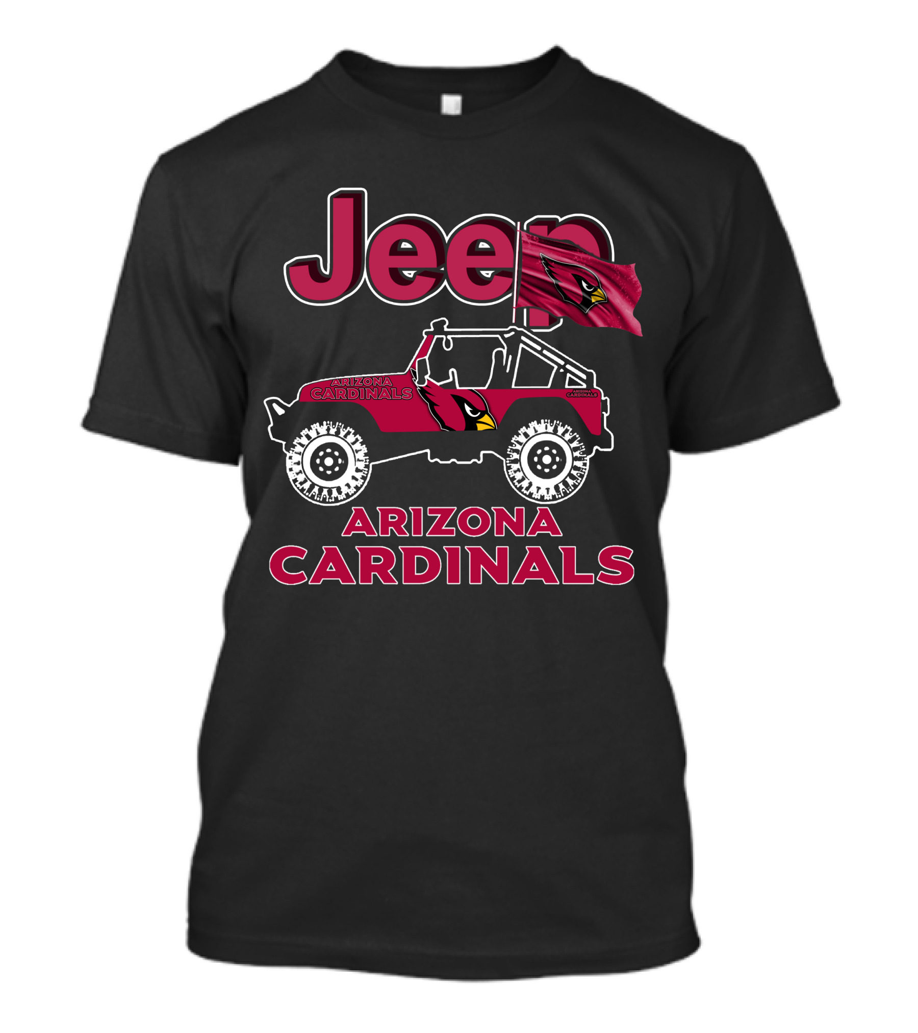 Jeep Arizona Cardinals NFL Team Vehicle T-Shirt
