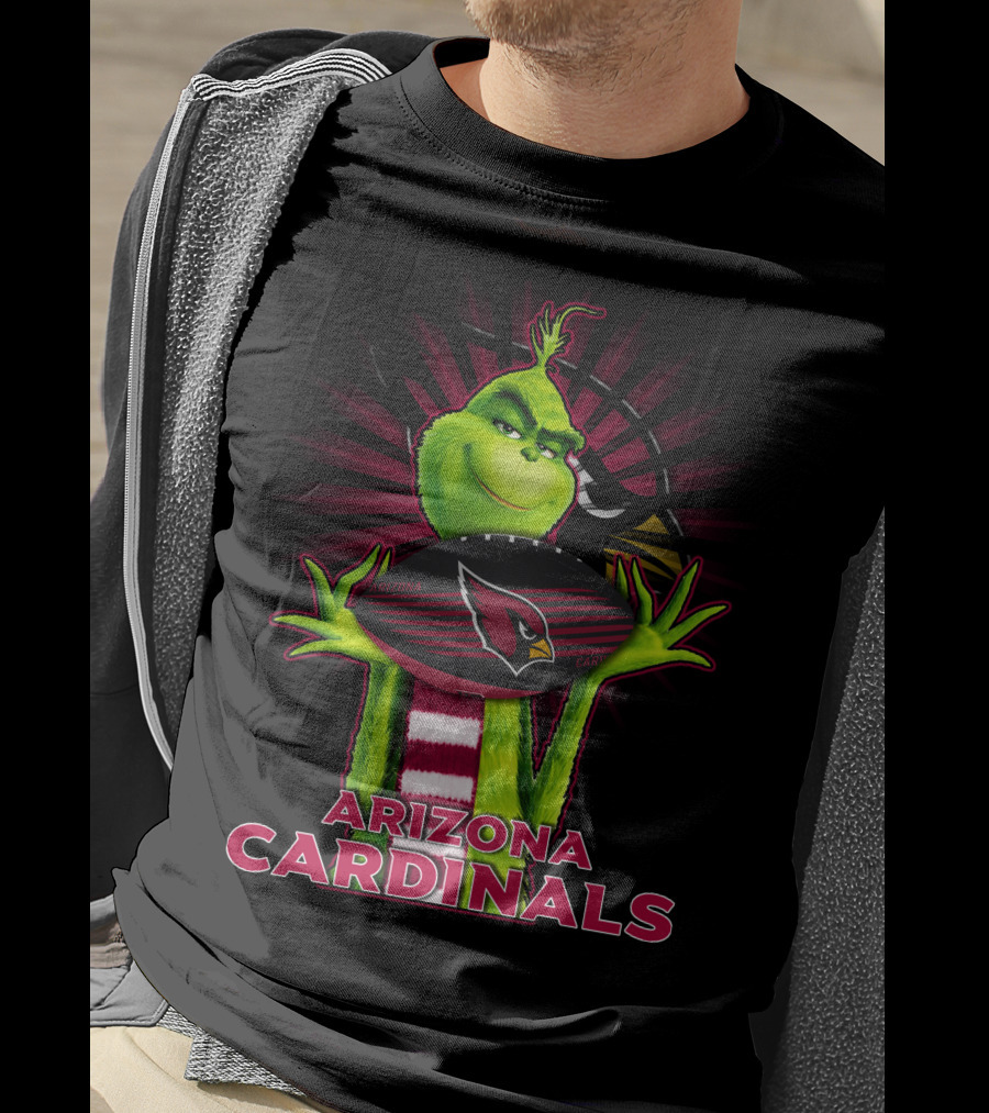 Grinch Holding Arizona Cardinals Football T-Shirt