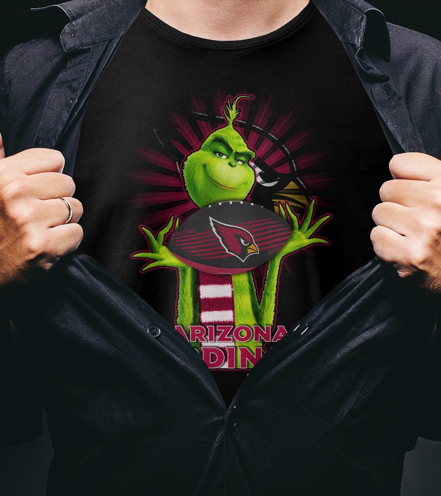 Grinch Holding Arizona Cardinals Football T-Shirt