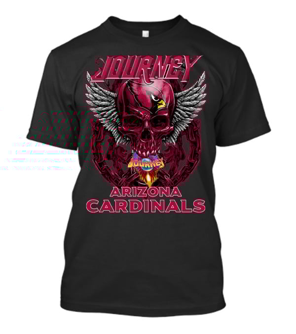 Journey Arizona Cardinals Skull Wings Chain T-Shirt