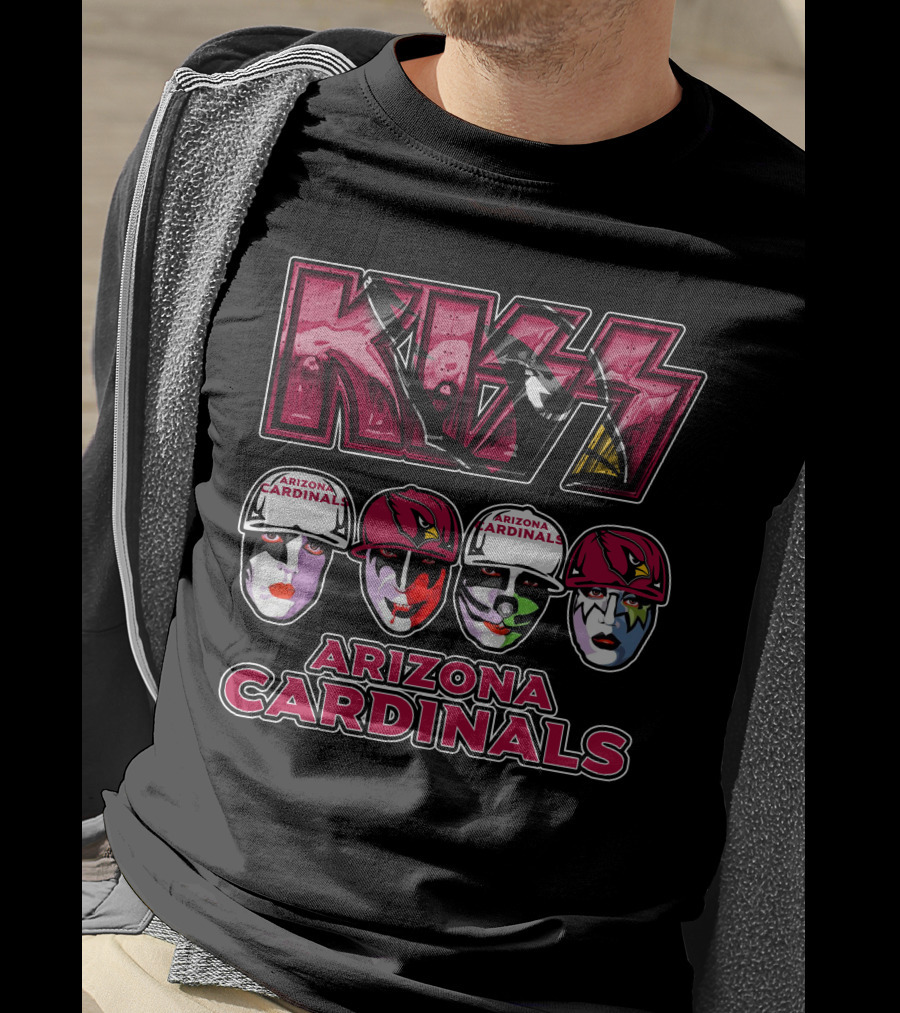 Kiss Arizona Cardinals Rock Band Face Paint Helmet T-Shirt