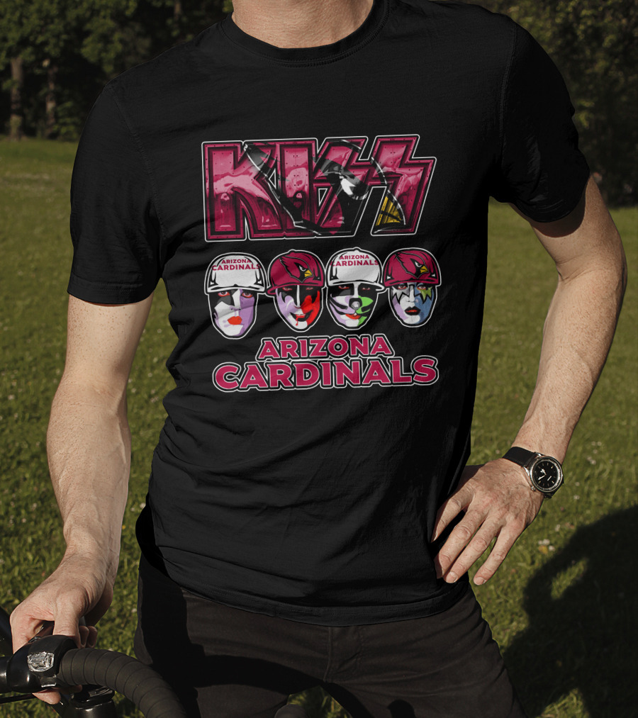 Kiss Arizona Cardinals Rock Band Face Paint Helmet T-Shirt