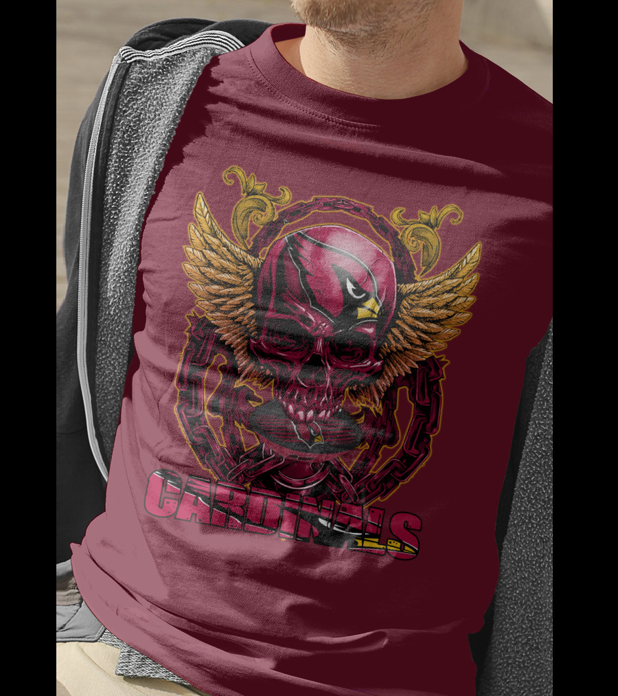 Arizona Cardinals Skullfb Winged Helmet Edition T-Shirt