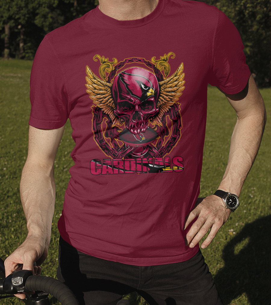 Arizona Cardinals Skullfb Winged Helmet Edition T-Shirt