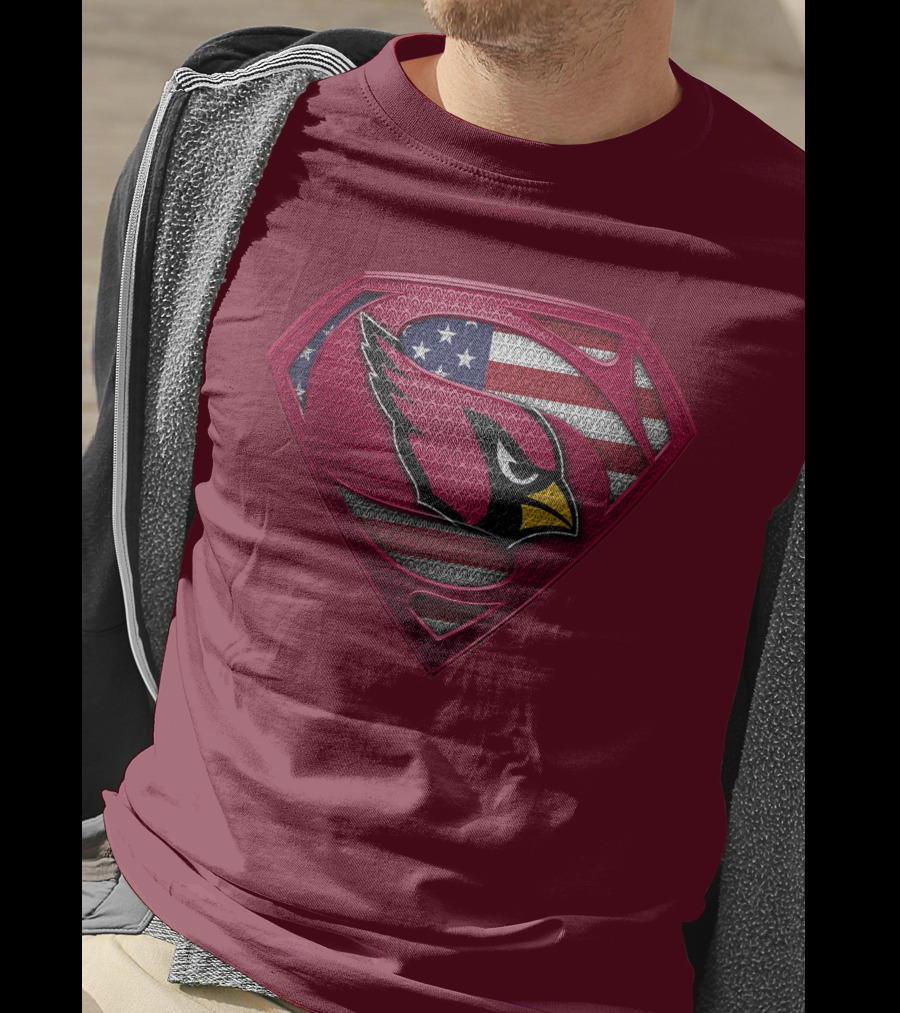 Arizona Cardinals Superman American Flag T-Shirt